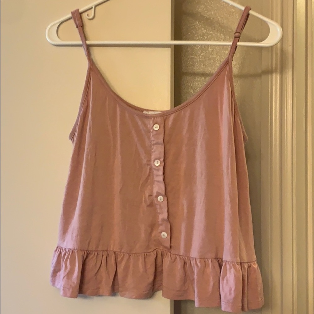 Soft pink cropped tank top